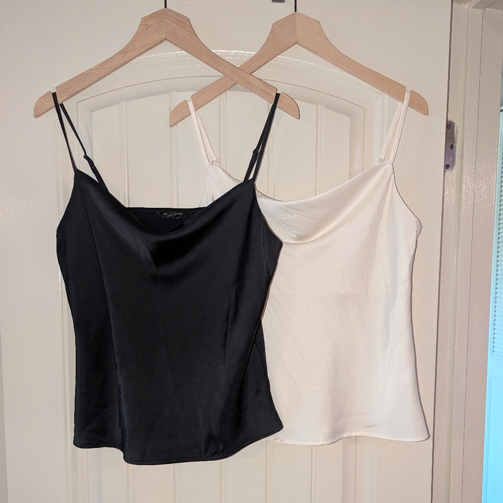 2 Satin Cami Cowl Neck Tops
